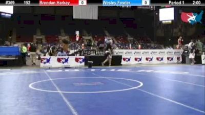 152 lbs round-1 Brendan Harkey Oregon vs. Wesley Fowler Maryland