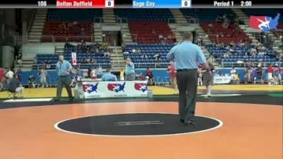 106 lbs round-5 Dalton Duffield Oklahoma vs. Sage Coy Indiana