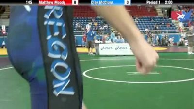 145 lbs round-2 Matthew Moody Georgia vs. Clay McClure Oregon