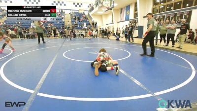 80 lbs 3rd Place - Michael Robison, Skiatook Youth Wrestling vs Nelijah Davis, Black Fox Wrestling