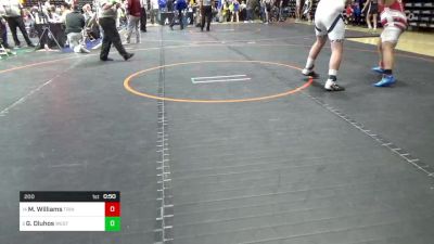 200 lbs Rd 7 - Consi-semis - Markus Williams, Trinity vs Garrett Dluhos, Westmont Hilltop