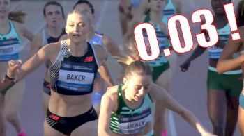 Dramatic Finish In Women's 1500m Race, Top Two Separated By .03 Seconds!