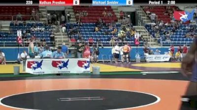 220 lbs round-1 Nathan Preston Minnesota vs. Michael Swider Illinois