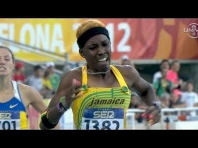 Janieve Russell wins junior 400m hurdles - Universal Sports