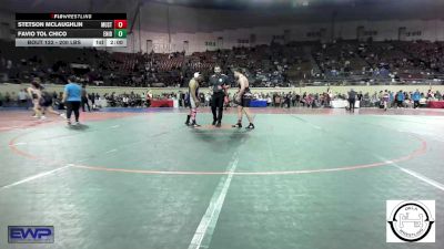 200 lbs Round Of 32 - Stetson Mclaughlin, Mustang Middle School vs Favio Tol Chico, Enid Junior High