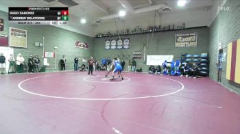 285 lbs Champ. Round 1 - Hugo Sanchez, Nuview Bridge vs Andrew DeLaTorre, Moreno Valley