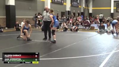 146 lbs Round 3 (6 Team) - Allison Garbacz, Illinois vs Sage Hoisington, Rocky And The Bullwinkles