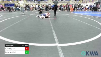 55 lbs Consi Of 8 #1 - Rawlin Rickey, Miami vs Ryker Horton, Newkirk Takedown Club