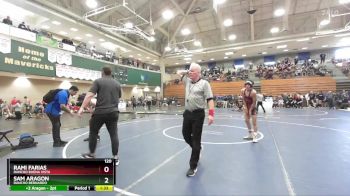 120 lbs Champ. Round 2 - Sam Aragon, Rancho Bernardo vs Rami Farias, Rancho Buena Vista