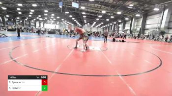 145 lbs Consi Of 32 #1 - Bradley Spencer, OH vs Kelten Crow, WY