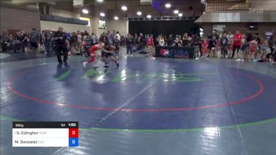 38 kg Quarters - Sanchir Edington, Pennsylvania vs Mason Gonzalez, California