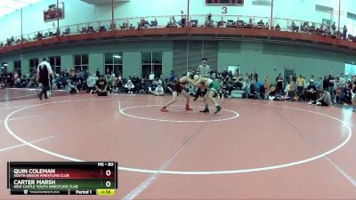 80 lbs Champ. Round 2 - Carter Marsh, New Castle Youth Wrestling Club vs Quin Coleman, South Gibson Wrestling Club