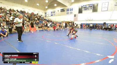 100 lbs Semifinal - Caro Caylee, Rancho Bernardo Wrestling Club vs Ashley Gomez, Imperial