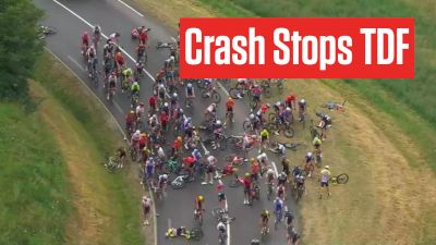Race Stopped After HUGE CRASH In Stage 14