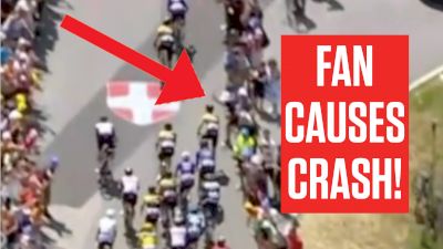 SPECTATOR CAUSES CRASH Stage 15 Of The Tour