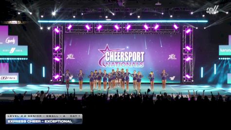 Express Cheer - Exceptional [2026 L4.2 Senior - Small - A Day 1] 2026 CHEERSPORT National All Star Cheerleading Championship
