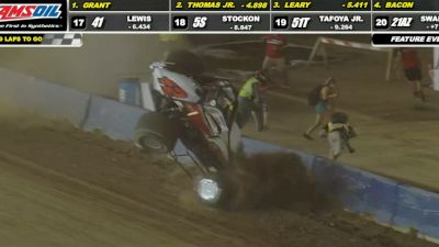 Robert Ballou Climbs Out Following Scary Finish-Line Crash At Terre Haute Action Track