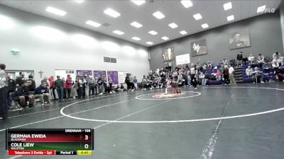 106 lbs Cons. Round 4 - Germaia Ewida, Blackman vs Cole Liew, Houston