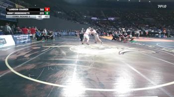 5A Boys 285 lbs Cons. Round 3 - Vinny DeBenedetti, Crater Boys vs Landon Cramer, Thurston Boys