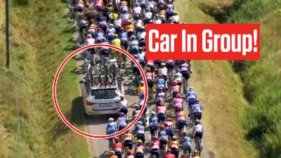 Car Drives In Tour de France Femmes Group