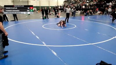 85 lbs 7th Place Match - Riggs Claflin, SEM Mustangs vs Turner Bohaboj, Howells-Dodge