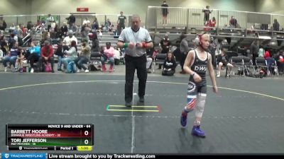 64 lbs Round 4 - Barrett Moore, Donahue Wrestling Academy vs Tori Jefferson, Mat Psychos