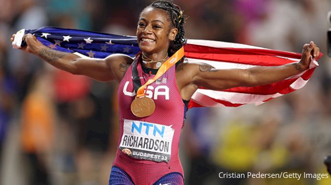 American Richardson claims world gold in women's 100m