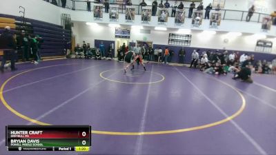 145 lbs Semifinal - Bryian Davis, Powell Middle School vs Hunter Craft, Greybull MS