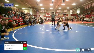 49 lbs Quarterfinal - Kai'Aar Roberson, Grove Takedown Club vs Lainey Davie, Salina Wrestling Club