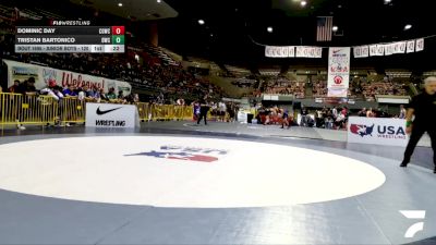 Junior Boys - 120 lbs Cons. Round 2 - Dominic Day, California Gladiators Wrestling Club vs Tristan Bartonico, Delta Wrestling Club