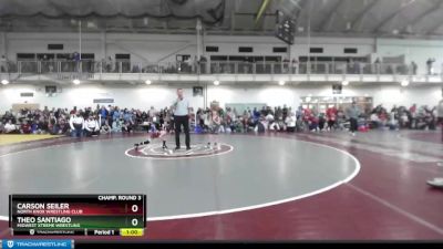 53 lbs Champ. Round 3 - Carson Seiler, North Knox Wrestling Club vs Theo Santiago, Midwest Xtreme Wrestling