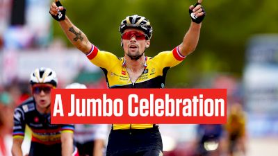 Roglic Celebrates Win, Jumbo-Visma Domination