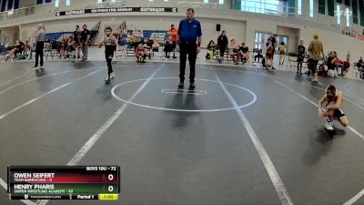 72 lbs Quarterfinal - Owen Seifert, Team Barracuda vs Henry Pharis, Sniper Wrestling Academy