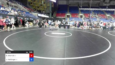 157 lbs Cons 64 #1 - Brody Warrick, IA vs Justin Hettinger, IN