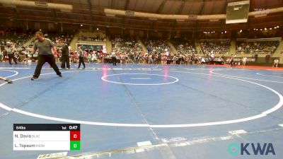 84 lbs Round Of 16 - Nevaeh Davis, Black Fox Wrestling Club vs Laura Topaum, Midwest City Bombers Youth Wrestling Club