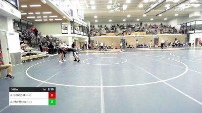 141 lbs Consi Of 16 #2 - Joey Sentipal, Unattached-Lock Haven vs Jack Martinec, Clarion