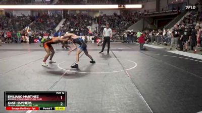 150 lbs Cons. Round 2 - Emiliano Martinez, Bonner Springs Wrestling Club vs Kase Hammers, Trailblazer Wrestling Club