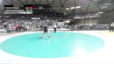 Girls 4A 130 lbs Cons. Round 2 - Gracie Petersen, Eastmont (Girls) vs Dibora Goitom Negassi, Cascade (Everett) (Girls)