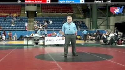 120 lbs round-2 Matthew Iwicki Washington vs. Jaydin Clayton Missouri