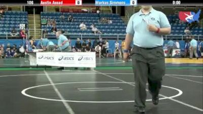 106 lbs round-4 Austin Assad Ohio vs. Markus Simmons Oklahoma