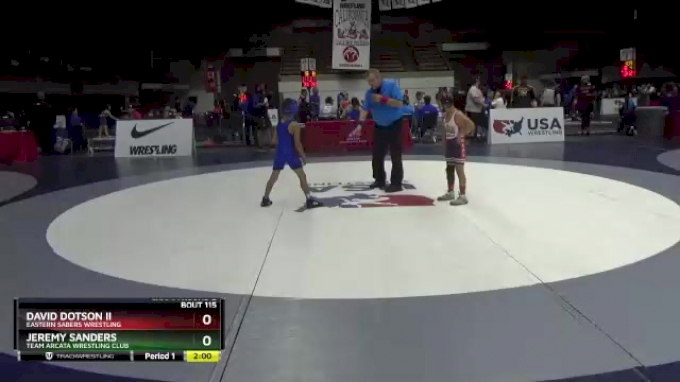 62 lbs Champ. Round 2 - David Dotson Ii, Eastern Sabers Wrestling vs ...