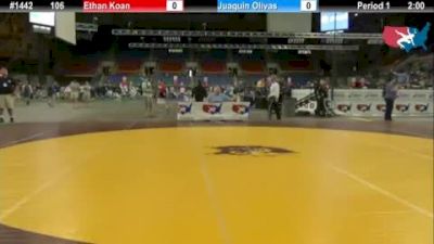 106 lbs round-5 Ethan Koan Missouri vs. Juaquin Olivas Arizona