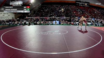 3A 150 lbs Champ. Round 1 - Amado Stewart, St. Maries vs Cole Hilty, Nampa Christian
