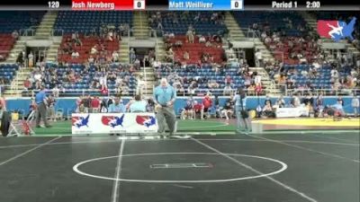 120 lbs round-2 Josh Newberg Washington vs. Matt Weilliver Pennsylvania