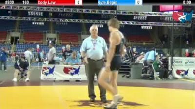 160 lbs round-2 Cody Law Pennsylvania vs. Kyle Begin Minnesota