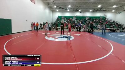 120 lbs Cons. Round 2 - Kade Garcia, Worland Wrestling Club vs Brody Allen, Glenrock Wrestling Club