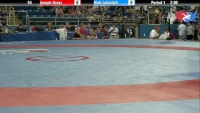 94 lbs round-6 Joseph Grass West Virginia vs. Nick Lukanich Illinois