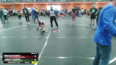 90 lbs Cons. Round 1 - Jordan Jhagroo, Summerville Takedown Club vs Braylee Mcneely, Palmetto State Wrestling Acade