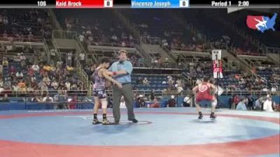 106 lbs rr1 Kaid Brock Oklahoma vs. Vincenzo Joseph Pennsylvania