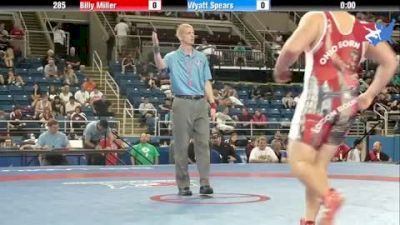 285 lbs round-6 Billy Miller Ohio vs. Wyatt Spears Oregon